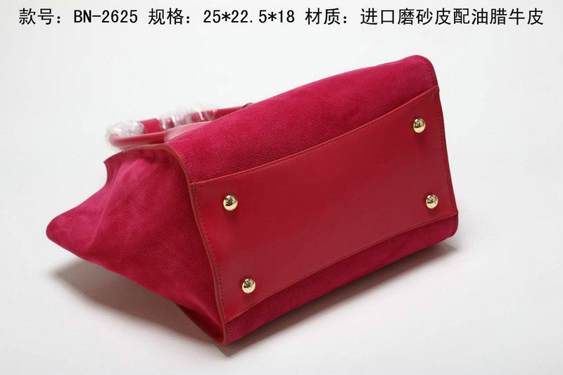 2014 Prada Suede Leather Tote Bag BN2625 rosered